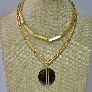 New Stella & Dot Jaya Tortoise Pendant Necklace